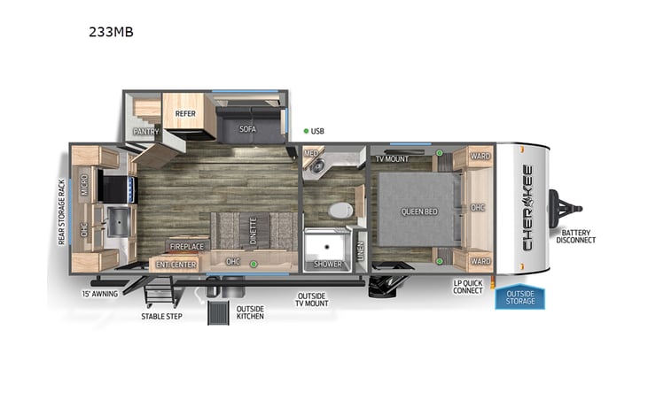 Representative floor plan provided by a trusted RVshare partner.