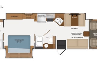Family unit with two full-sized bathrooms.