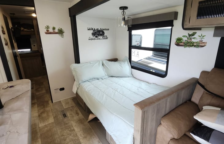 Dinette converted to a sleeping arrangement