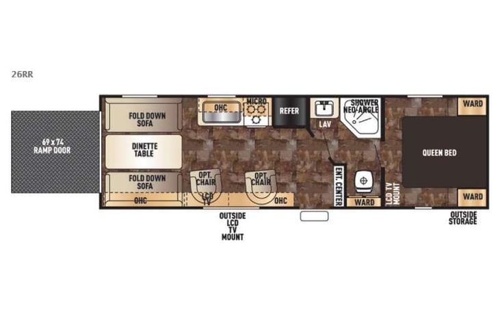 Representative floor plan provided by a trusted RVshare partner.