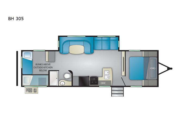 Representative floor plan provided by a trusted RVshare partner.