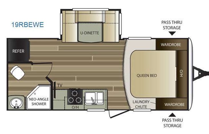 Representative floor plan provided by a trusted RVshare partner.