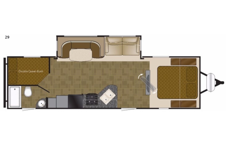 Representative floor plan provided by a trusted RVshare partner.
