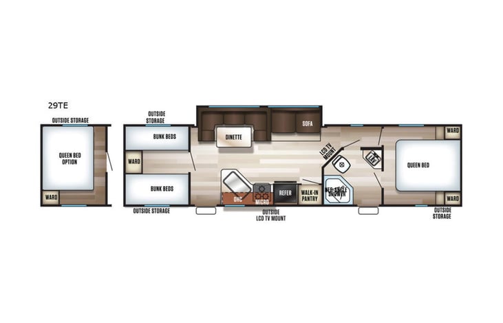 Representative floor plan provided by a trusted RVshare partner.