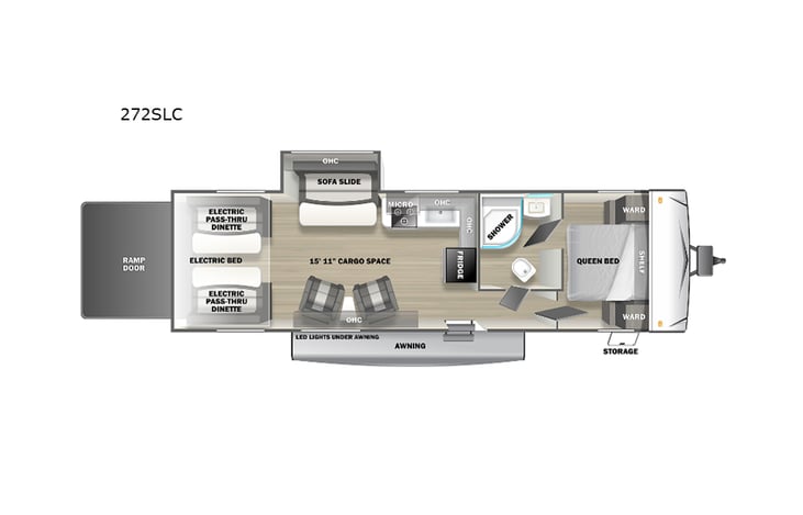 Representative floor plan provided by a trusted RVshare partner.
