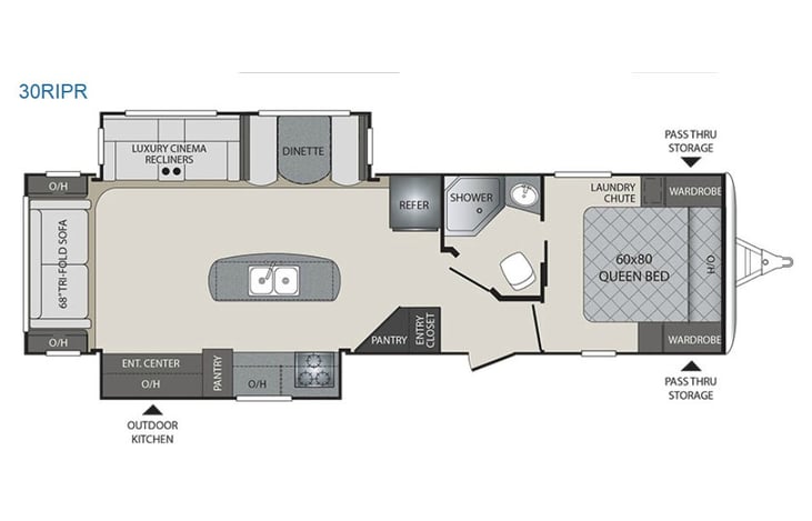 Representative floor plan provided by a trusted RVshare partner.