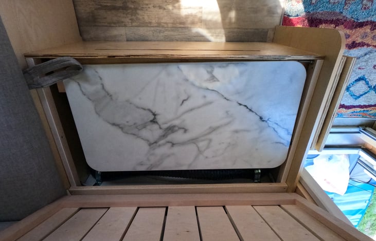 Lagun Table Stored under Passenger side seat