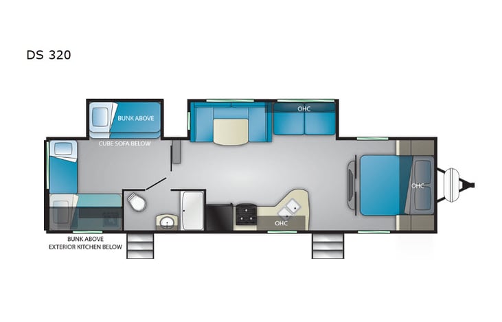 Representative floor plan provided by a trusted RVshare partner.