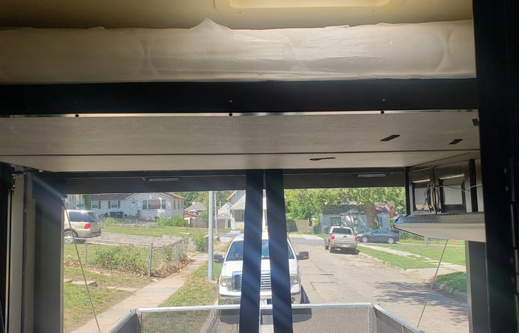 Inside of Toy Hauler
 looking out through the screen in room