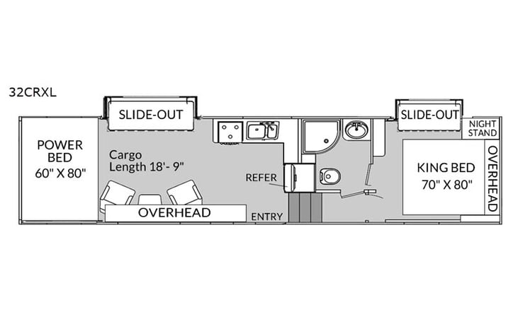 Representative floor plan provided by a trusted RVshare partner.