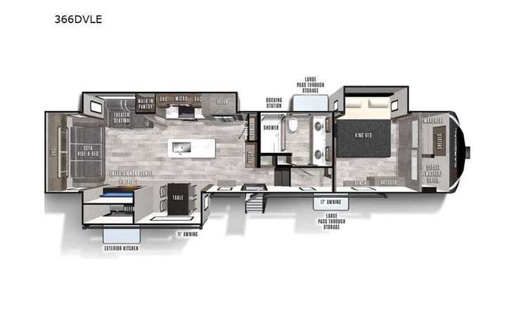Representative floor plan provided by a trusted RVshare partner.