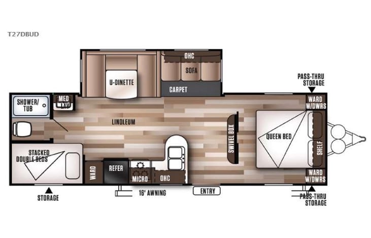 Representative floor plan provided by a trusted RVshare partner.