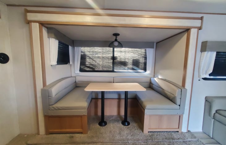 Dining Table converts to bed. Sleeps 2