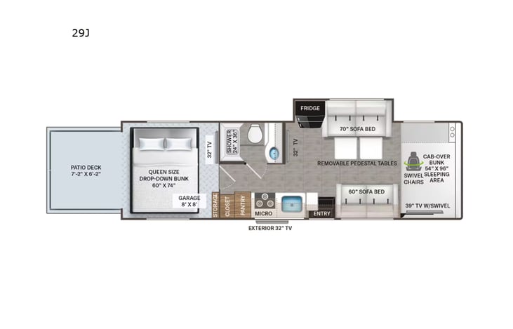 Representative floor plan provided by a trusted RVshare partner.