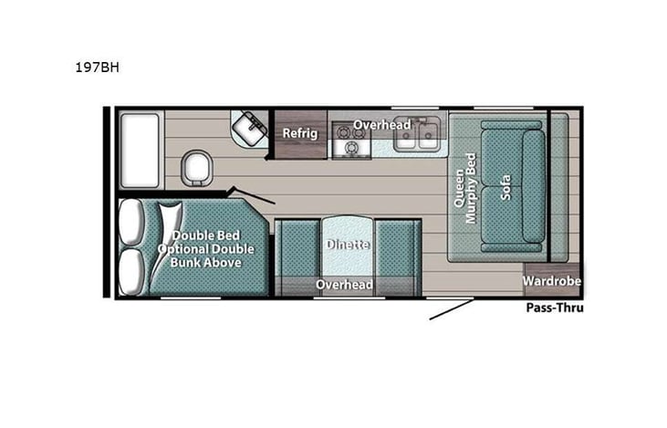Representative floor plan provided by a trusted RVshare partner.
