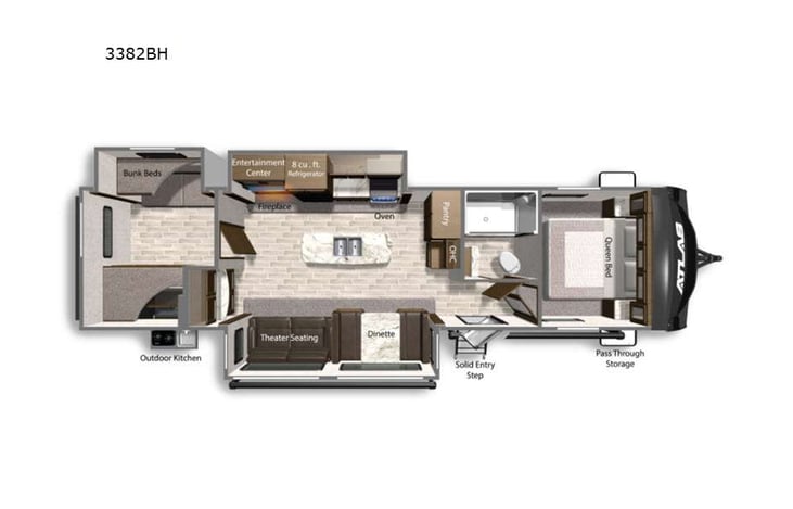Representative floor plan provided by a trusted RVshare partner.