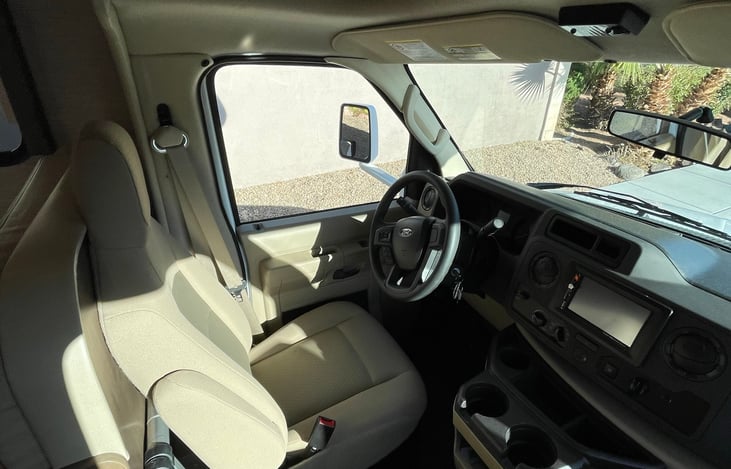 Driver's seat, cruise control, power steering and power windows. Bi-view mirrors for blindspot viewing. In dash forced air and Bluetooth dash radio with backup camera.