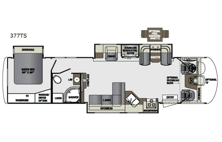 Representative floor plan provided by a trusted RVshare partner.
