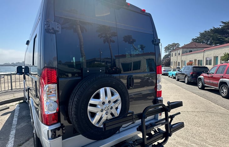 Full sized spare tire and optional bike rack for 2 bikes on the back to make your trip safe and fun!