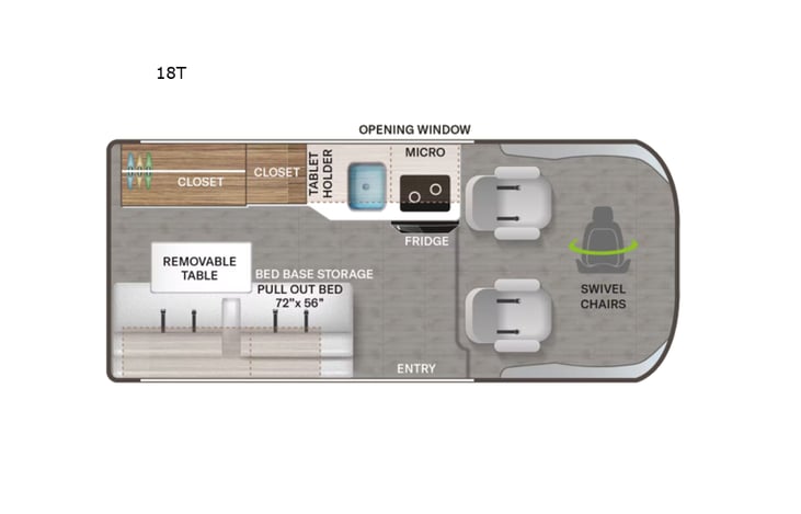 Representative floor plan provided by a trusted RVshare partner.