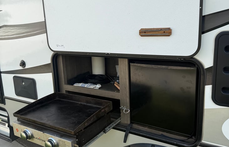 Outdoor blackstone attached