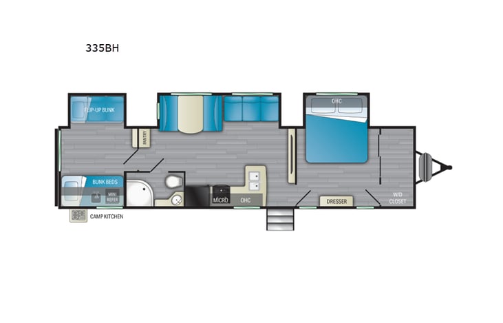 Representative floor plan provided by a trusted RVshare partner.