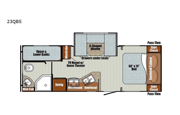 Representative floor plan provided by a trusted RVshare partner.
