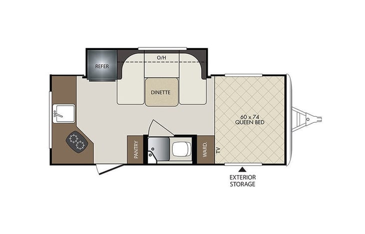 Representative floor plan provided by a trusted RVshare partner.