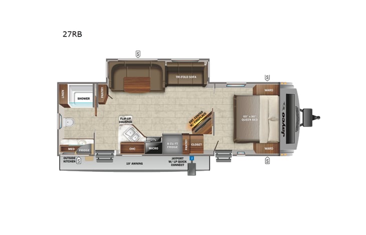Representative floor plan provided by a trusted RVshare partner.