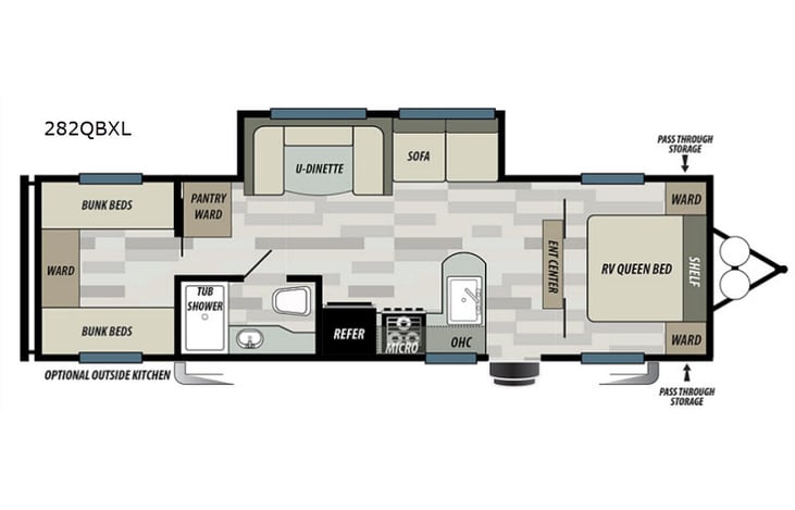 Representative floor plan provided by a trusted RVshare partner.