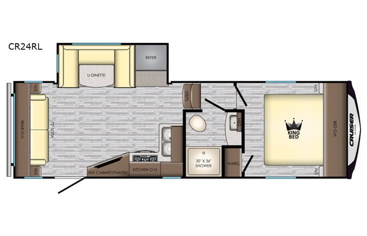 Representative floor plan provided by a trusted RVshare partner.