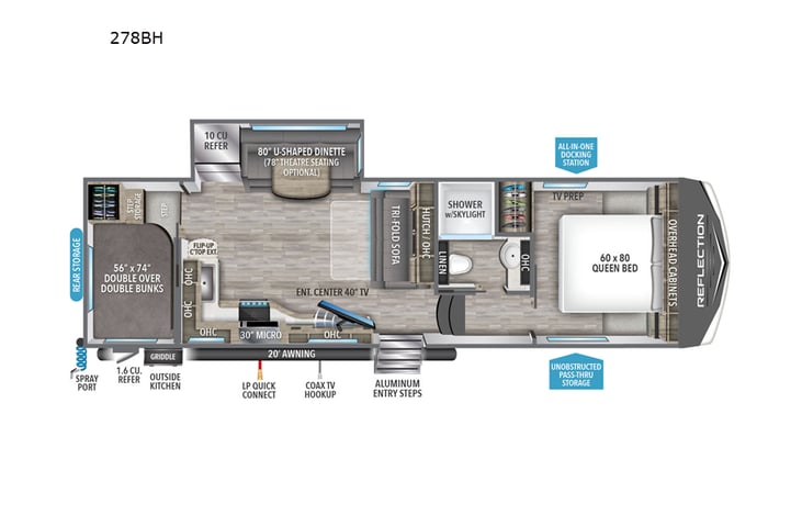 Representative floor plan provided by a trusted RVshare partner.