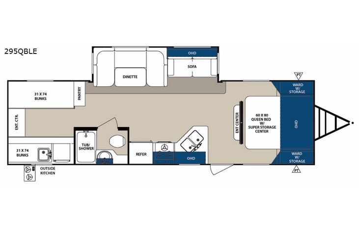 Representative floor plan provided by a trusted RVshare partner.