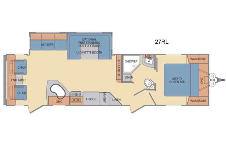 Representative floor plan provided by a trusted RVshare partner.