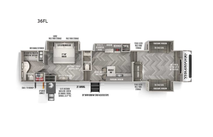 Representative floor plan provided by a trusted RVshare partner.