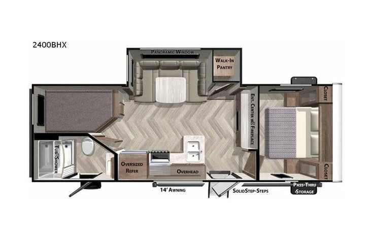 Representative floor plan provided by a trusted RVshare partner.