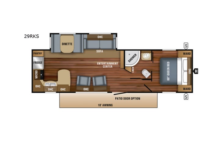 Representative floor plan provided by a trusted RVshare partner.