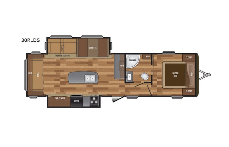Representative floor plan provided by a trusted RVshare partner.