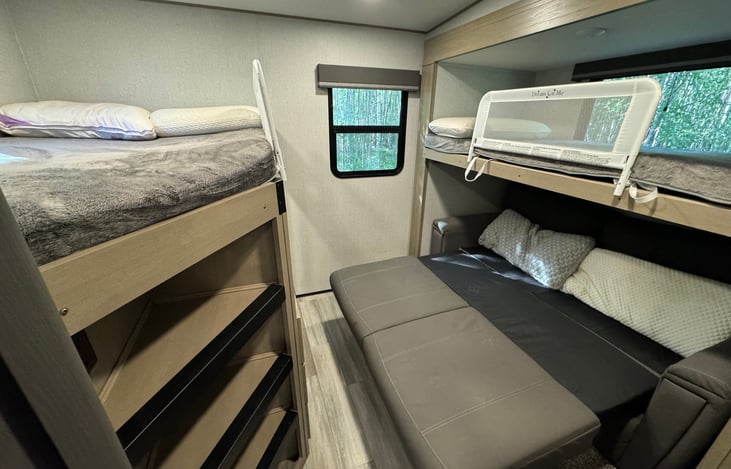 Rear bunk room expanded for sleeping