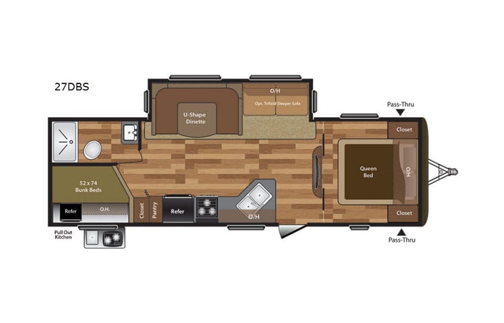 Representative floor plan provided by a trusted RVshare partner.