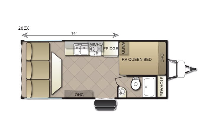 Representative floor plan provided by a trusted RVshare partner.