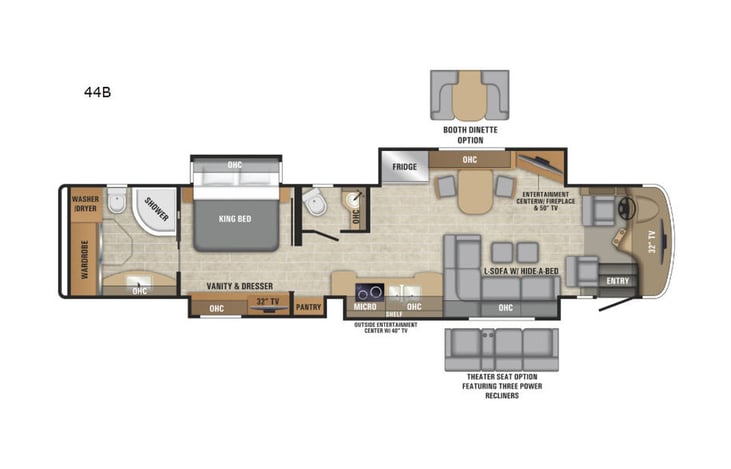 Representative floor plan provided by a trusted RVshare partner.