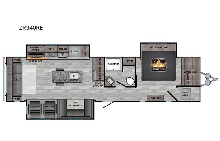 Representative floor plan provided by a trusted RVshare partner.
