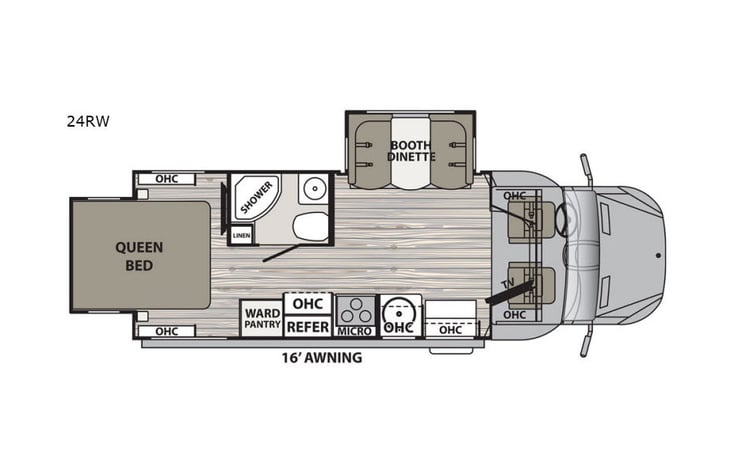 Representative floor plan provided by a trusted RVshare partner.