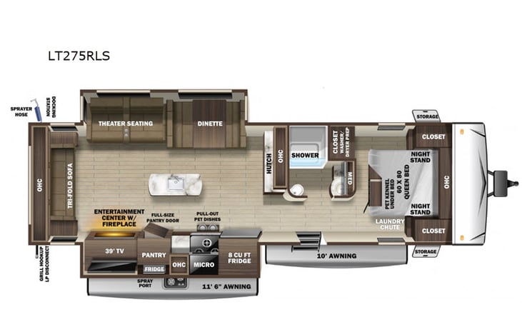 Representative floor plan provided by a trusted RVshare partner.