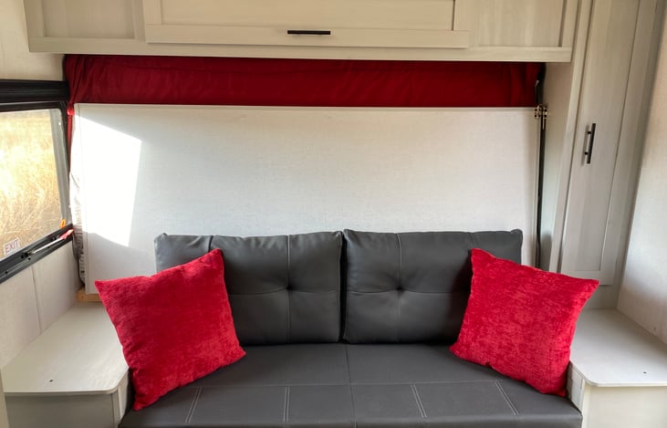 Added seating and living area with Murphy Bed up