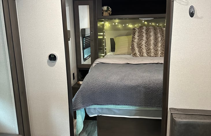 There is a pocket door here to add privacy if wanted.