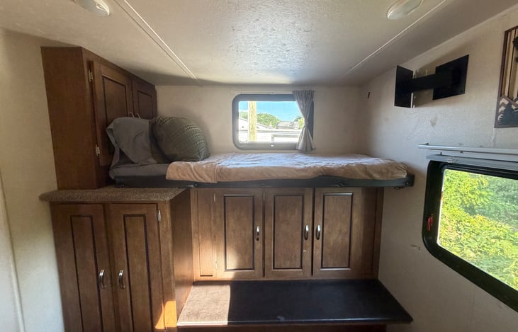 Bunk with storage underneath