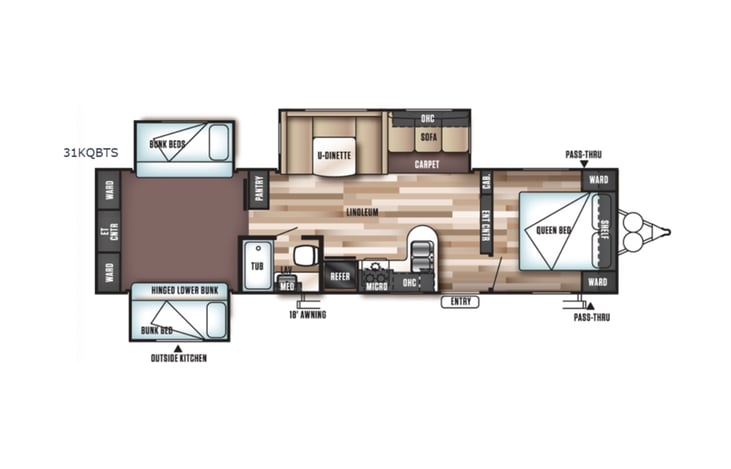 Representative floor plan provided by a trusted RVshare partner.