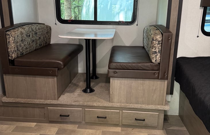 cozy dinette that converts to a sleep area